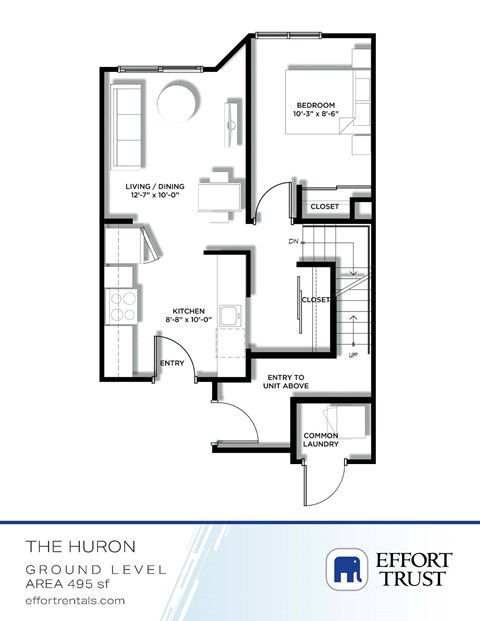 A floor plan for a rental unit by Effort Trust.